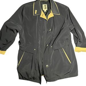 Vintage 90s CS Signature Black & Tan Contrast Trim Jacket – Size L